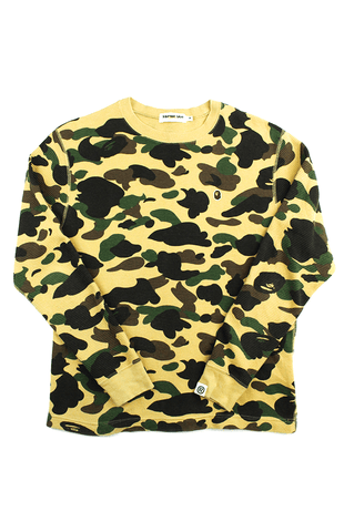 Bape 1st Yellow Camo point head Logo LS