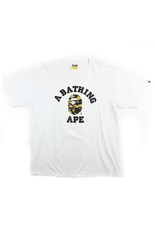 Bape 1st Yellow College Logo Tee White