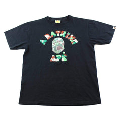 T-shirt Bape 3D Green Camo College Logo Noir
