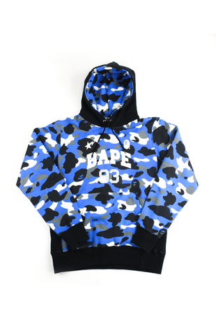 Sweat à capuche Bape 93 bleu camouflage