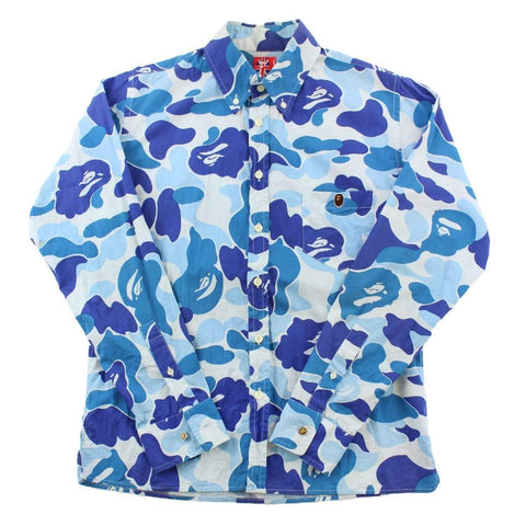 T-shirt à manches longues Bape ABC bleu camouflage
