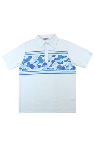 Polo camouflage bleu Bape ABC bleu