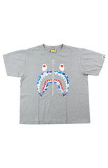 Bape ABC Blue Camo Shark Face Tee Grey