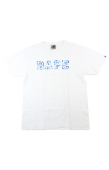 Bape ABC Blue Camo Text Tee White