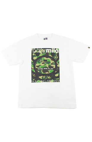 Bape ABC Green Camo Baby Milo 2007 Tee White