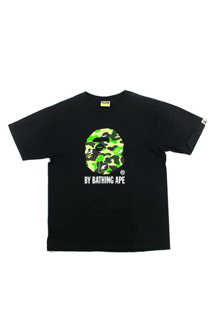 Bape ABC Green Camo Bapesta Big Ape Logo Tee Black