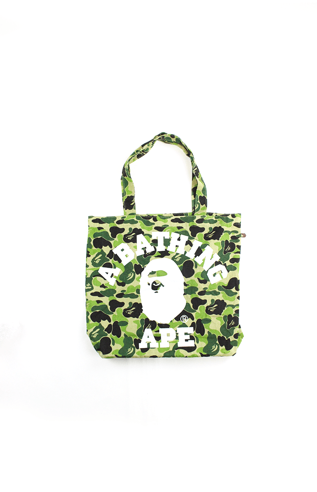 Bape ABC Green Camo College Logo Tote Bag - SaruGeneral