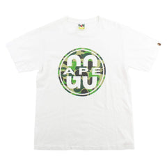 Bape ABC Green Camo Go Ape Logo Tee White