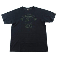 T-shirt Bape ABC Green Camo Outline College avec logo noir