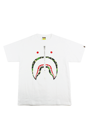 T-shirt Bape ABC camouflage vert requin blanc
