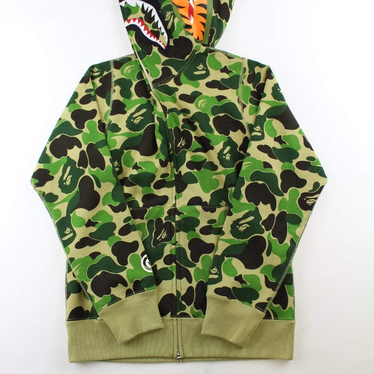 Bape ABC Green Camo Shark Full Zip Hoodie – SARUGENERAL