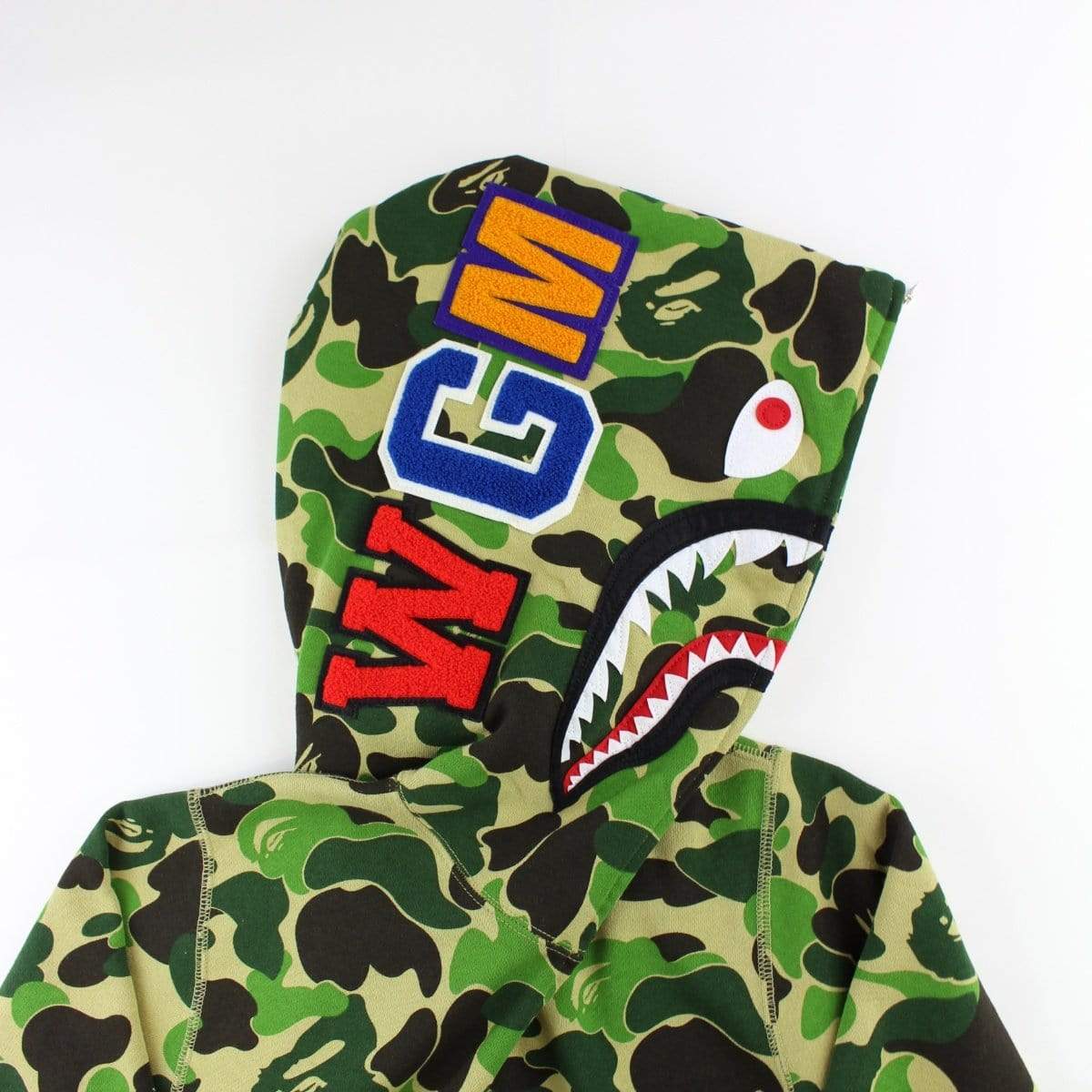 Bape ABC Green Camo Shark Full Zip Hoodie - SaruGeneral