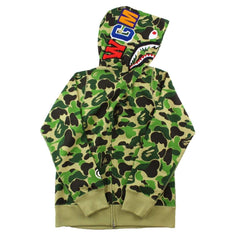 Sweat à capuche zippé Bape ABC Green Camo Shark
