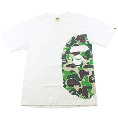 Bape ABC Green Camo Side Big Ape Logo Tee White