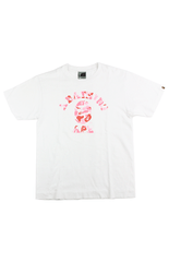 T-shirt Bape ABC rose camouflage avec logo Angry College blanc