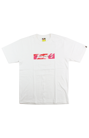 T-shirt Bape ABC rose camouflage avec logo encadré blanc