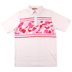 Polo Bape ABC rose à rayures camouflage