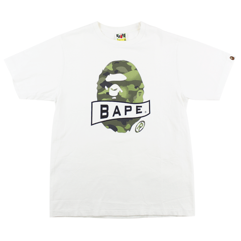 Bape All Green Camo Banner Big Ape Logo White