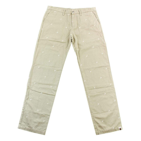 Bape Allover Bapesta Print Pants tan