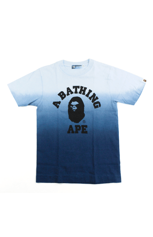 Bape Angry Face College Logo Tee Blue Gradient