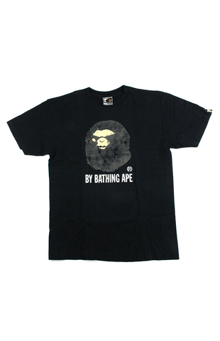 Bape Angry Face distressed Big Ape Logo Tee Black