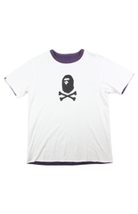 T-shirt réversible violet avec logo Bape Ape Crossbones, blanc