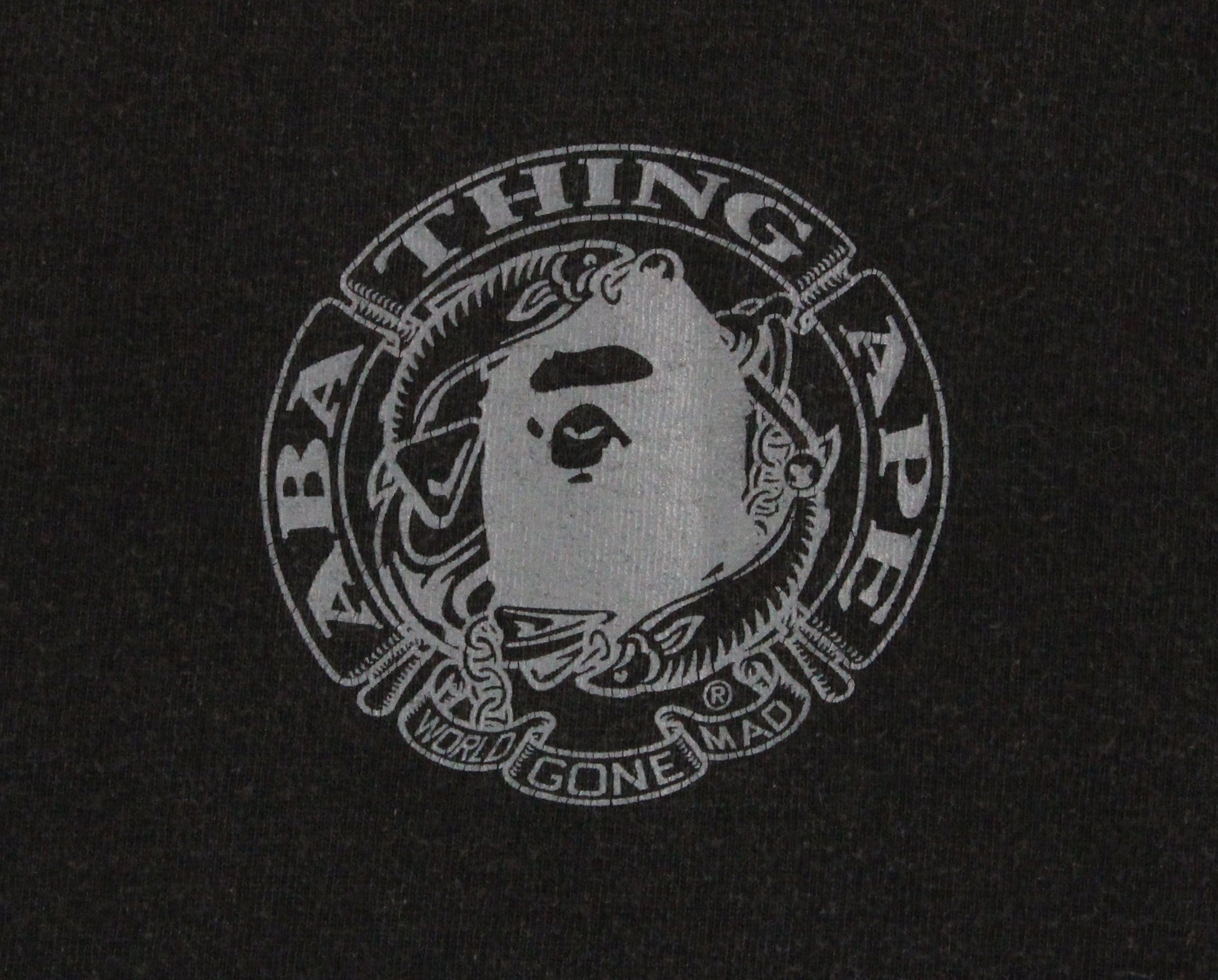 Bape Ape Fishing Crest Logo Tee Black - SaruGeneral