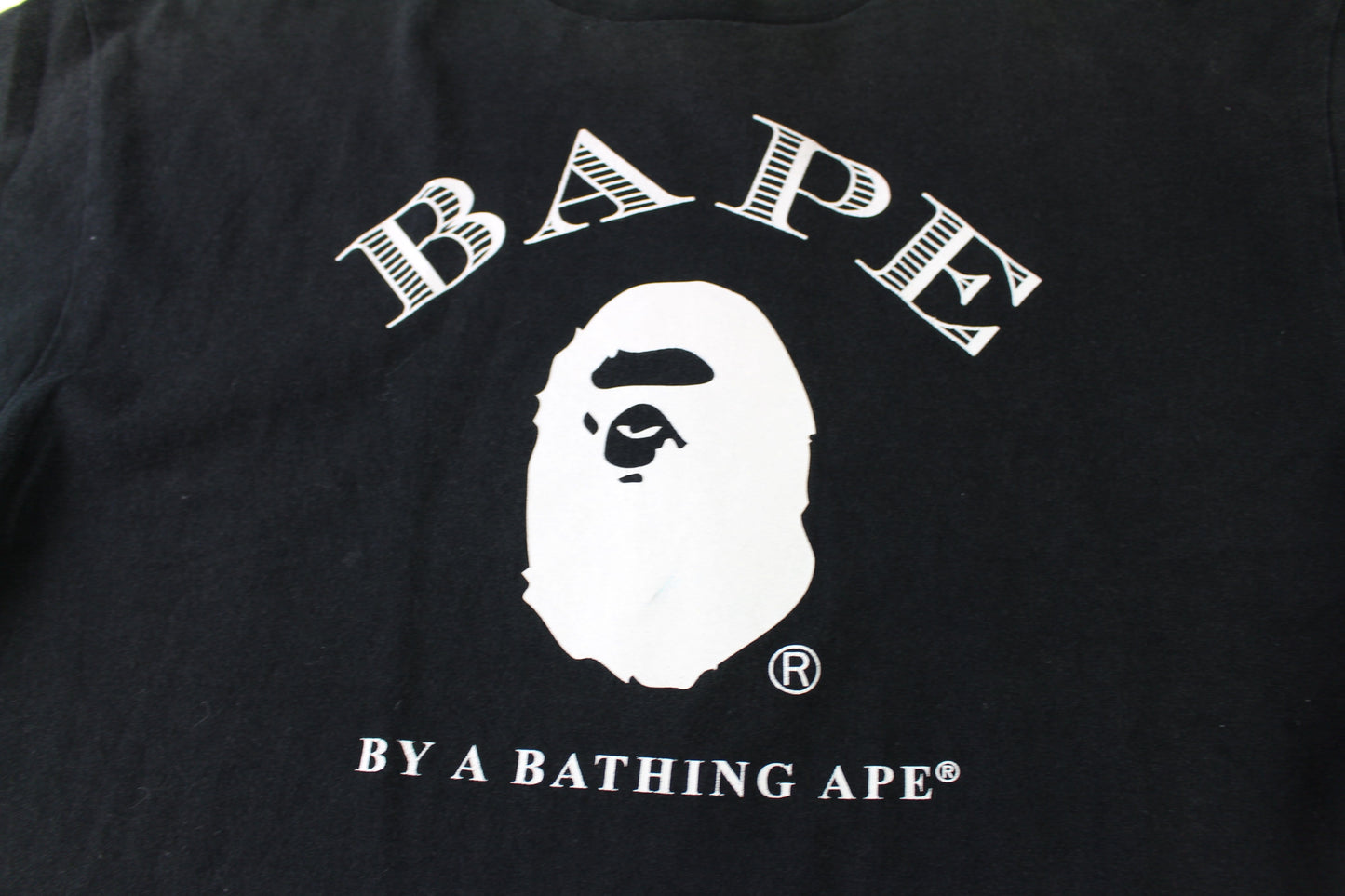 Bape Ape Logo Text Tee Black - SaruGeneral