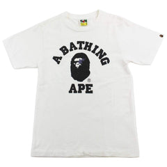 Bape sta Black College Logo Tee White