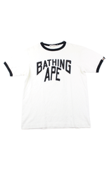 T-shirt Bape Bathing Ape noir avec texte blanc