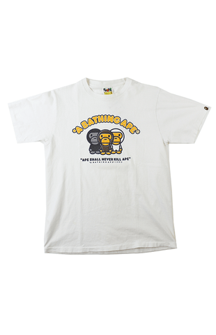 T-shirt Bape Baby Milo « Ape Shall Never Kill Ape » blanc