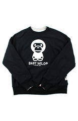 Bape Baby Milo Black Reversible Grey Crewneck