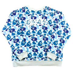 Bape Baby Milo blue camo 4 way reversible crewneck