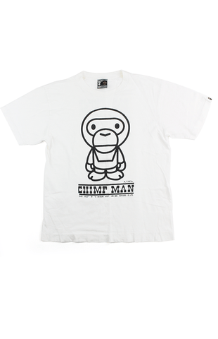 T-shirt Bape Baby Milo Chimp Man blanc