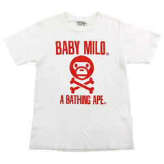 T-shirt Bape Baby Milo Red Crossbones blanc