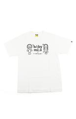 T-shirt Bape Baby Milo blanc avec dessin de figurine