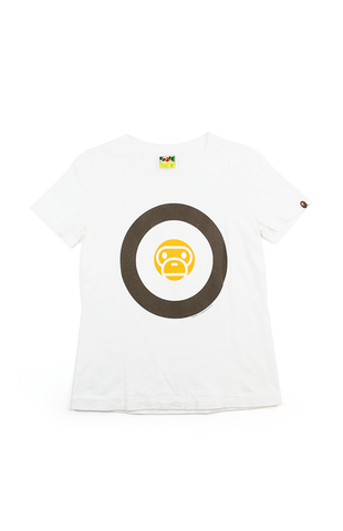 T-shirt Bape Baby Milo avec logo rond et visage blanc