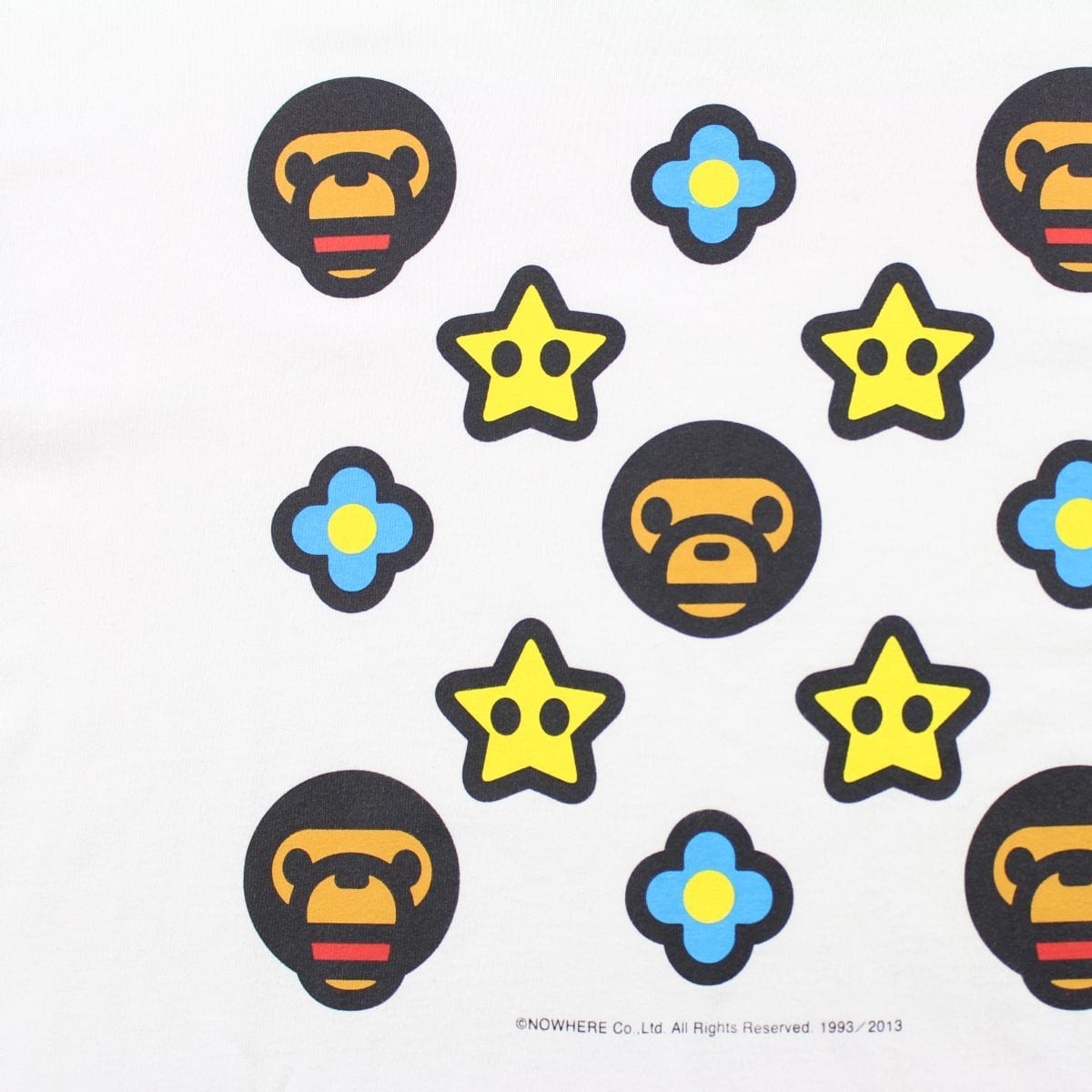 Bape Baby Milo Flowers & Stars Monogram LS White - SaruGeneral