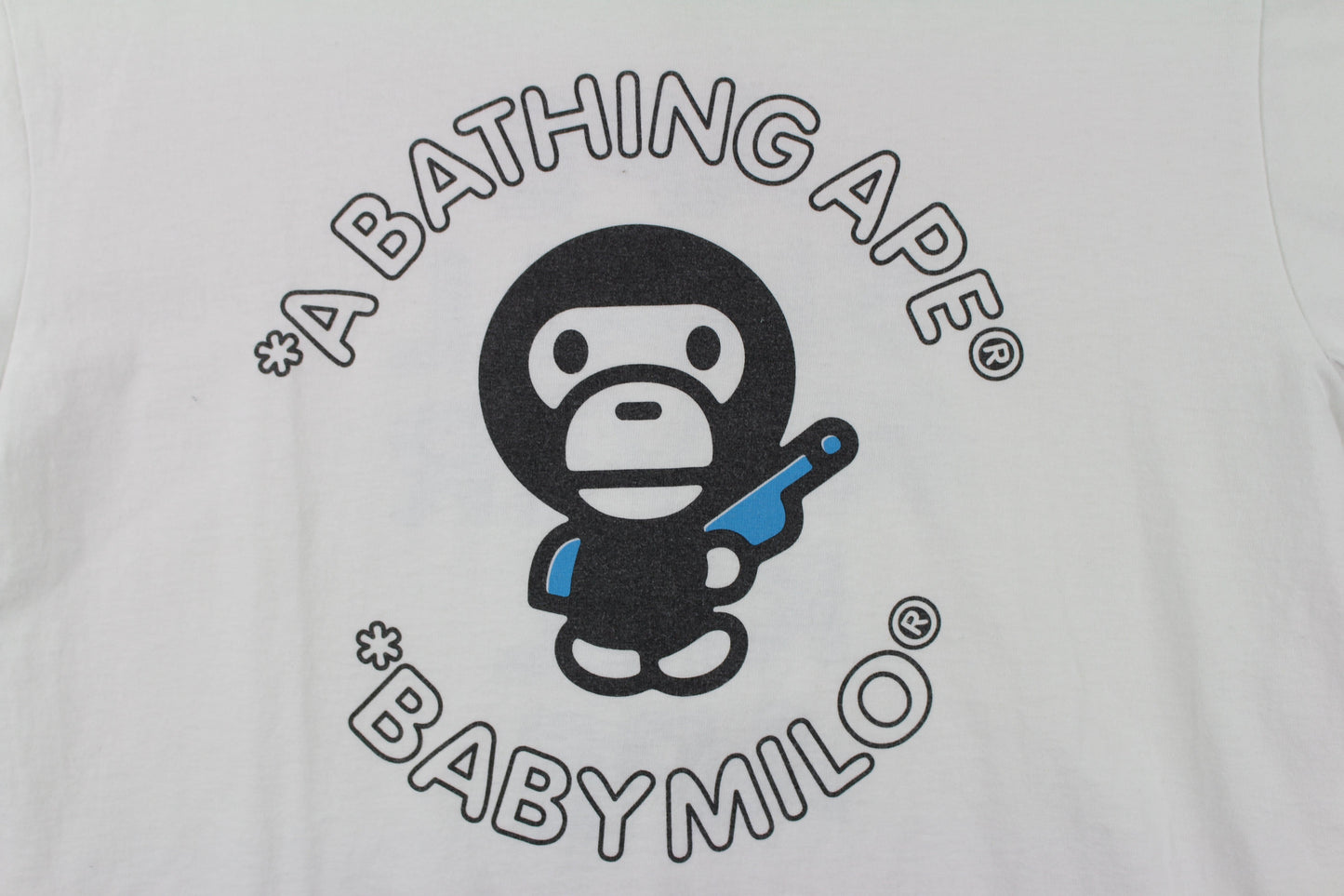 Bape Baby Milo Gun Tee White - SaruGeneral