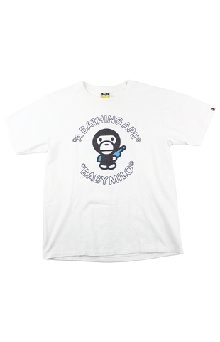 T-shirt Bape Baby Milo Gun blanc