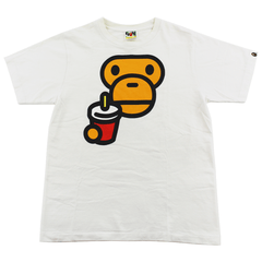 T-shirt Bape Baby Milo blanc avec gobelet à soda