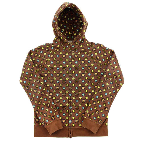 Sweat à capuche monogramme Bape Baby Milo marron