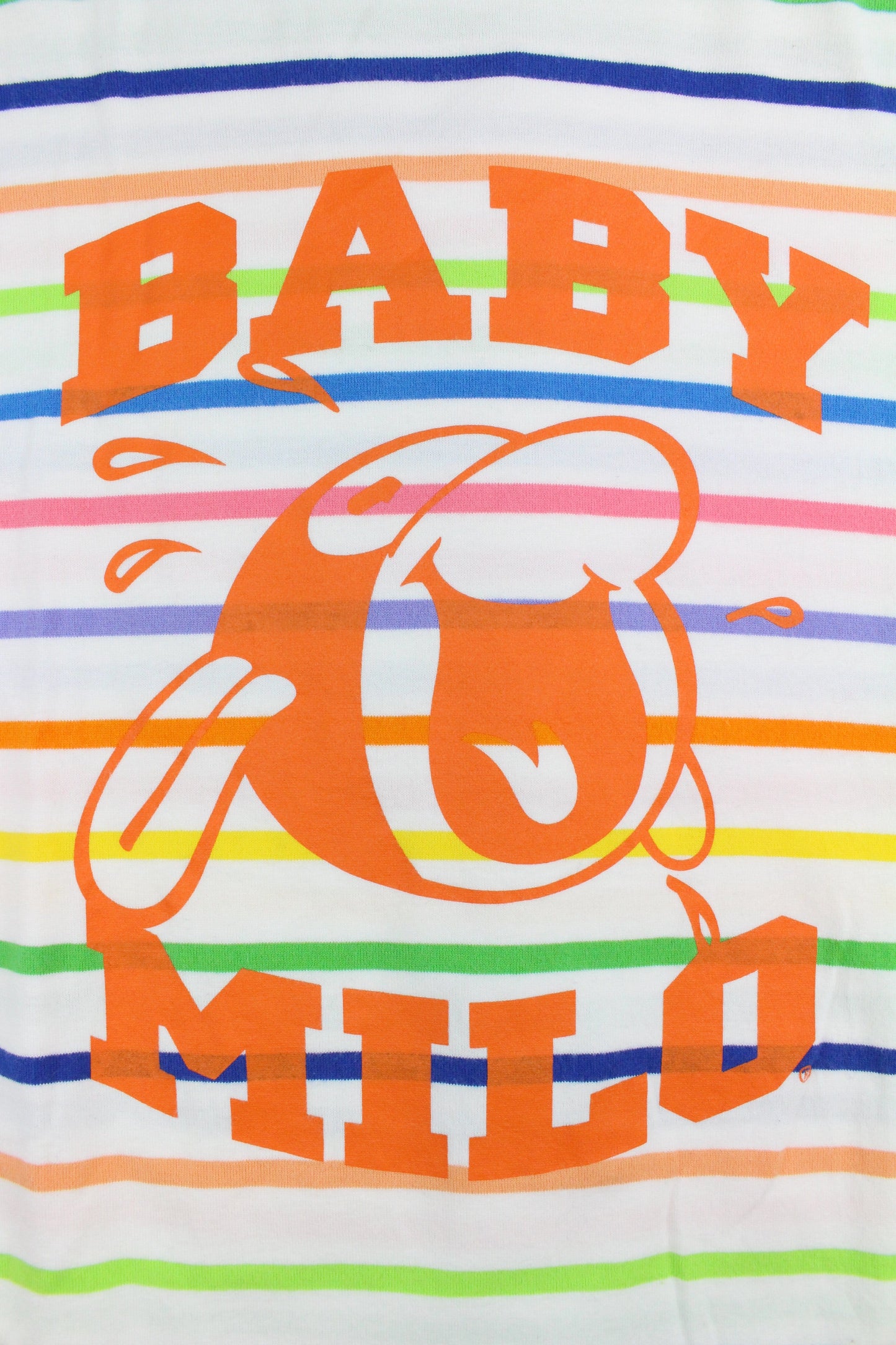 Bape Baby Milo Multi Colour Stripe LS Tee White - SaruGeneral