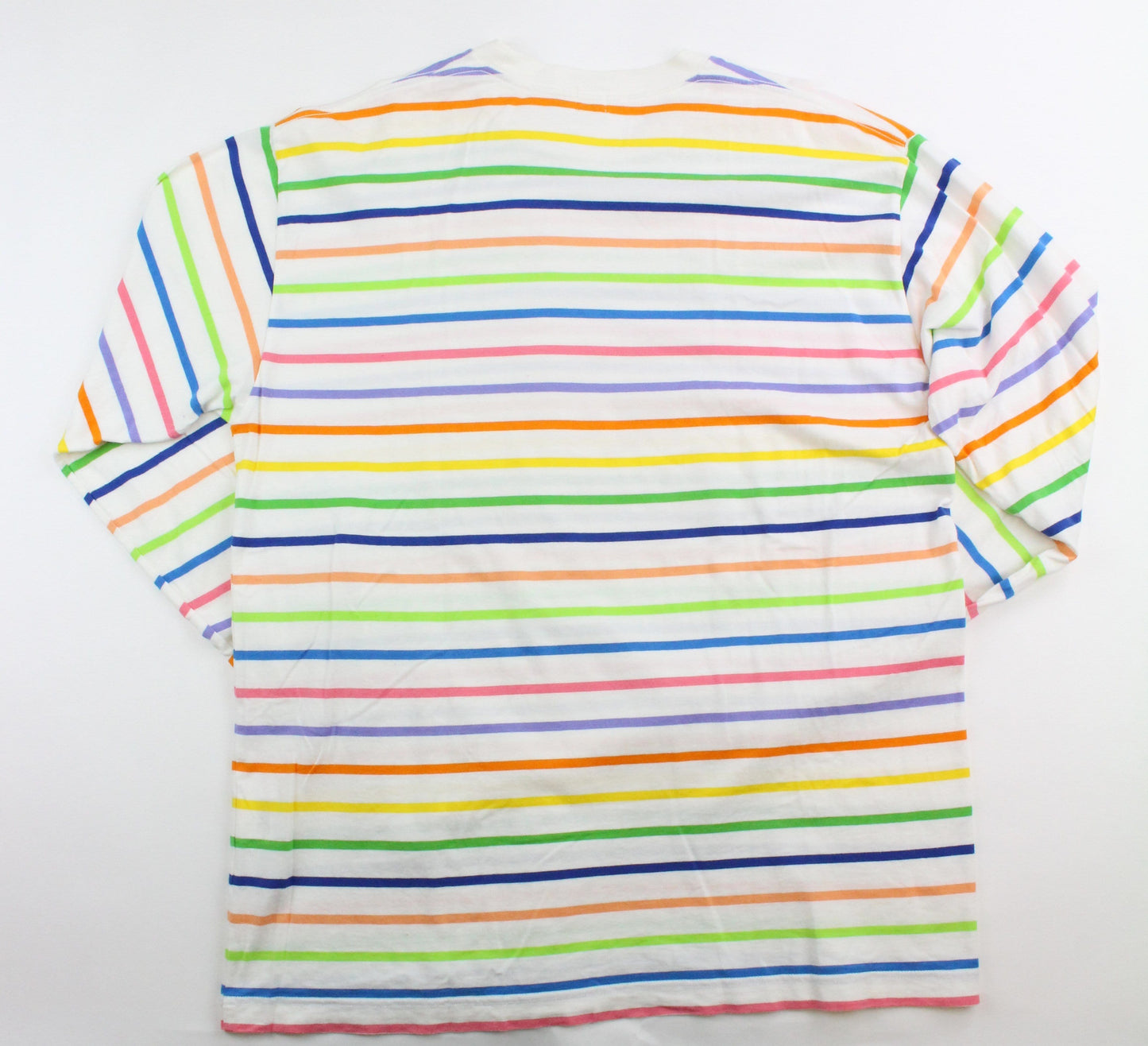 Bape Baby Milo Multi Colour Stripe LS Tee White - SaruGeneral