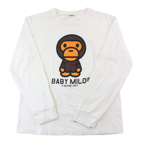 Bape Baby Milo Original Logo LS Blanc