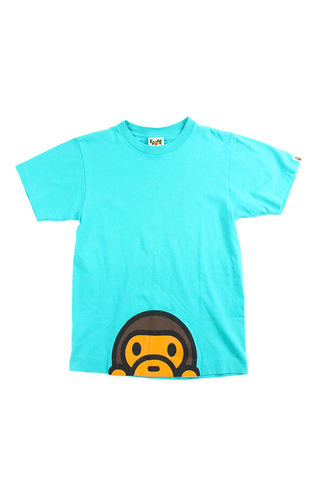 T-shirt Bape Baby Milo Peeping bleu sarcelle