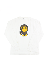 Bape Baby Milo sandwich LS Blanc