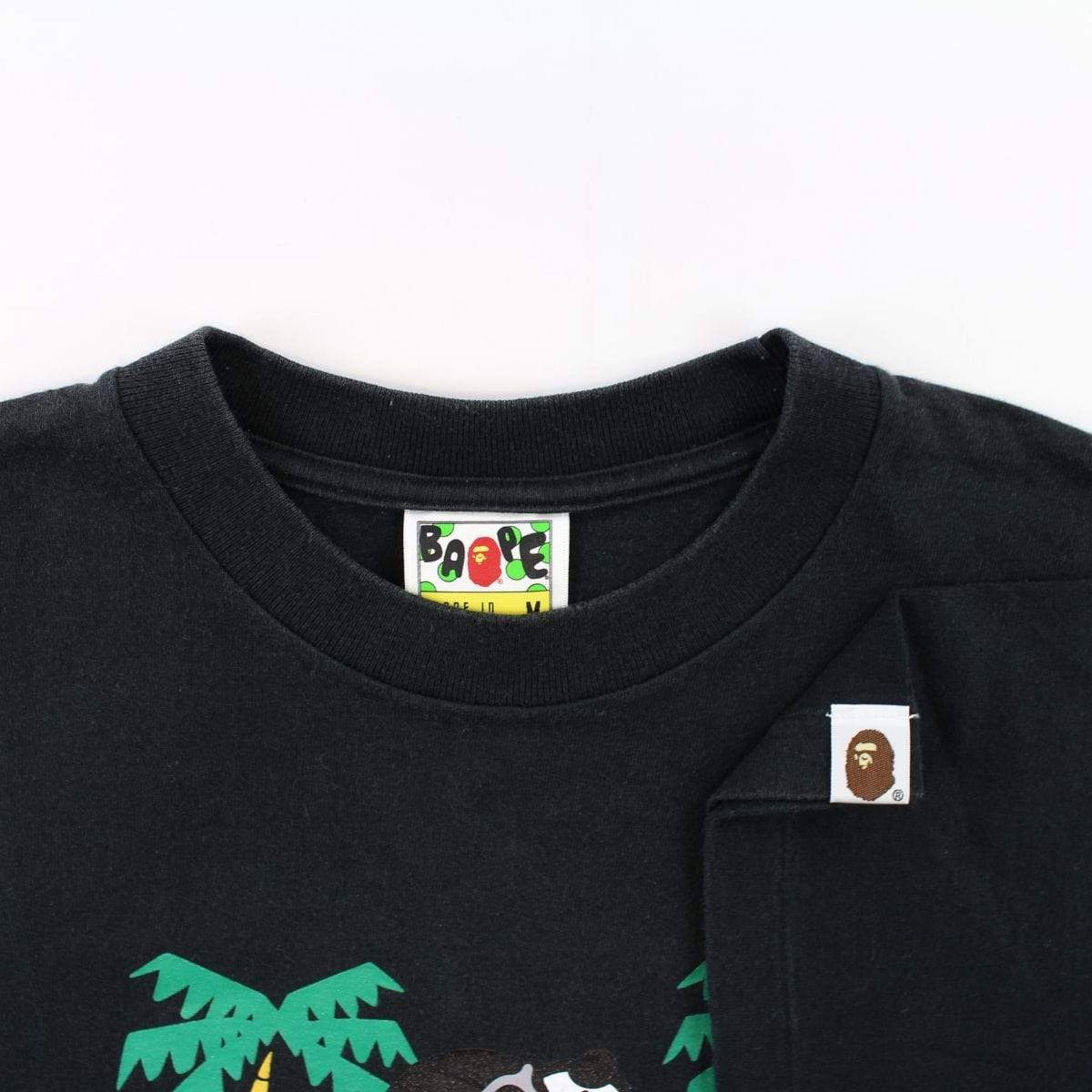 Bape Baby Milo Racoon Palm Tree Tee Black - SaruGeneral