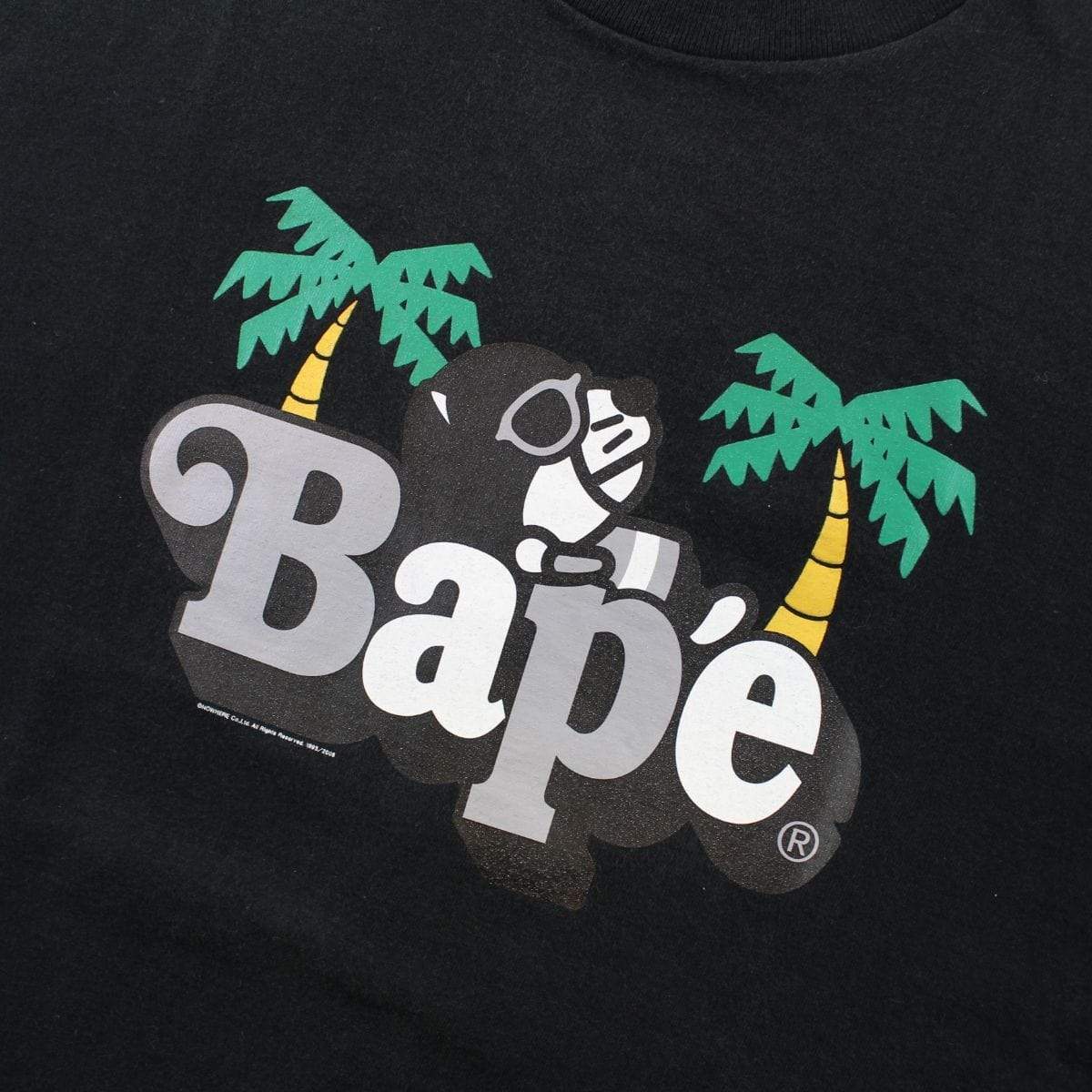 Bape Baby Milo Racoon Palm Tree Tee Black - SaruGeneral