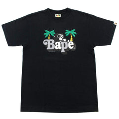T-shirt Bape Baby Milo Racoon Palm Tree Noir